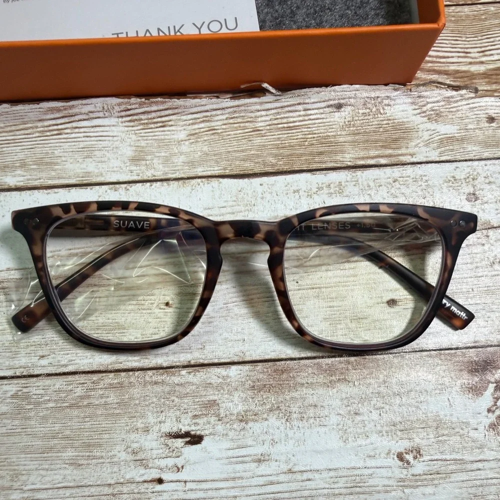 Gry Mattr Reading Glasses Unisex +1.50 Tortoise Suave Blue Light Blocking New
